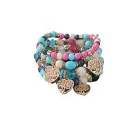 YOPI Bohemian Multi-Layer Beaded Tassel Bracelets for Women - Handmade Jewelry for Boho Style Lovers(Xhy035colormix)