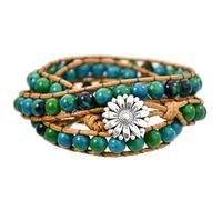 YOPI Bohemian Multi-Layer Retro Bracelet with Natural Tiger Eye Stone - Hand-Woven Ethnic Style for Women(Phoenixstonebraidedbracelet)