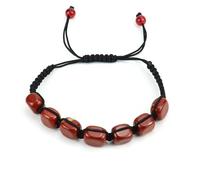YOPI Colorful Natural Crystal Stone Adjustable Braided Bracelets for Men and Women(Redstone)