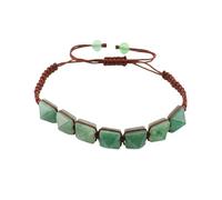YOPI Colorful Natural Stone Woven Cone-shaped Bracelet - Unique Pagoda Beaded Bracelet for Stylish Accessories(Green aventurine)