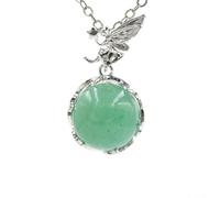 YOPI Crystal Bead Metal Elf Pendant Jewelry - Unique Fantasy-Inspired Accessory(Greenaventurine)