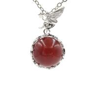 YOPI Crystal Bead Metal Elf Pendant Jewelry - Unique Fantasy-Inspired Accessory(Redagate)