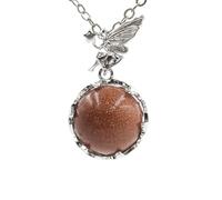 YOPI Crystal Bead Metal Elf Pendant Jewelry - Unique Fantasy-Inspired Accessory(Sand)