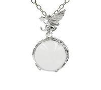 YOPI Crystal Bead Metal Elf Pendant Jewelry - Unique Fantasy-Inspired Accessory(Whitecrystal)