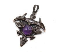 YOPI Crystal Beaded Flying Eagle Arrow Pendant - Unique Handmade Jewelry for Nature Lovers(Amethyst)