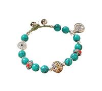 YOPI Exotic Style Natural Stone Beads Bracelet Retro Ethnic Braided Bracelet Bohemian Handmade Wrist Jewelry for Women Men - Adjustable Unisex Gift