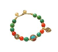 YOPI Exotic Style Natural Stone Beads Bracelet Retro Ethnic Braided Bracelet Bohemian Handmade Wrist Jewelry for Women Men - Adjustable Unisex Gift