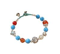 YOPI Exotic Style Natural Stone Beads Bracelet Retro Ethnic Braided Bracelet Bohemian Handmade Wrist Jewelry for Women Men - Adjustable Unisex Gift