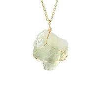 YOPI Handmade Natural Crystal Raw Stone Pendant Necklace with Gold Silk Woven Mesh Bag - Unique Winding Metal Jewelry(Citrine)