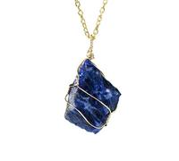 YOPI Handmade Natural Crystal Raw Stone Pendant Necklace with Gold Silk Woven Mesh Bag - Unique Winding Metal Jewelry(BlackTourmaline)