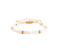 YOPI Handmade Woven Bracelet with Natural Stone Beads - Adjustable Green Emperor Design(Whitecrystalbraidedbracelet)