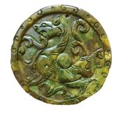 YOPI Jade Four God Beasts White Tiger Pendant Antique Ruimo Style Carving | Authentic old jade pendant featuring White Tiger antique Ruimo carving