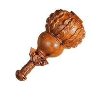 YOPI Lightning-Struck Jujube Wood Carved Gourd Keychain Pendant Hand-Held | Natural Grain Carry Durable Wood Art, Keychain