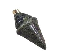 YOPI Natural Amethyst, Rose Quartz, Tiger's Eye, and Topaz Conical Spiral Necklace Pendant - Unique Gemstone Jewelry for Women(Dragon blood stone)