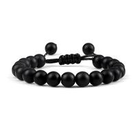 YOPI Natural Blue Tiger Eye and Volcanic Stone Bracelet - Handmade Woven Gemstone Jewelry(Frostedbeadbraid)