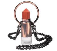 YOPI Natural Crystal Hexagonal Column Pendant Necklace - Amethyst, Powder Crystal, White Crystal Options(Redstone)