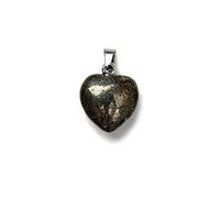 YOPI Natural Crystal Pyrite Heart Pendant Necklace - Love Moon Ornament for Home Decor