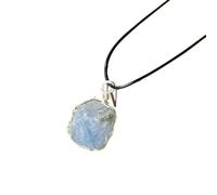 YOPI Natural Crystal Stone Silk Pendant Necklace - Irregular Natural Stone Jewelry with Woolen Chain(Celestite)
