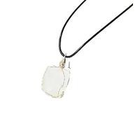 YOPI Natural Crystal Stone Silk Pendant Necklace - Irregular Natural Stone Jewelry with Woolen Chain(WhiteCrystal)