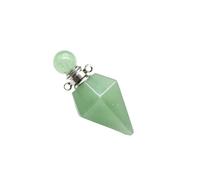 YOPI Natural Diamond Crystal Essential Oil Bottle Pendant Necklace - Pink Crystal Perfume Bottle Jewelry for Women(DonglingJade(Golden))