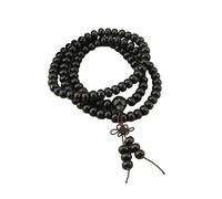 YOPI Natural Green Sandalwood 108 Beads Bracelet for Men and Women - Multi-Circle Rosary Jewelry for Students and Spiritual Practices(Schwarz)