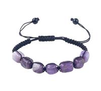 YOPI Natural Pink Crystal Tiger Eye Amethyst Woven Bracelet for Chakra Healing and Meditation(Amethyst)