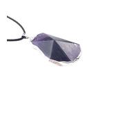 YOPI Natural Pink White Amethyst Tiger's Eye Pyramid Pendant Necklace with Silver Edge and Red Jasper Accents(Amethyst(oneprice))