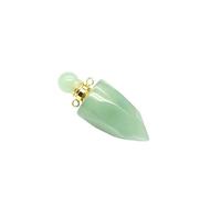YOPI Natural Stone Amethyst Perfume Bottle Pendant Necklace - Unique Crystal Jewelry for Women(DonglingJade(Golden))