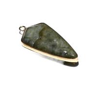 YOPI Natural Stone Shield Bullet Edge Pendant - Amethyst Lafite Pine Stone Hanging DIY Accessories(Lavolitee)