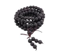 YOPI Natural Volcanic Stone 108 Beaded Bracelet | 8mm Elastic Rope Long Bracelet for Meditation and Yoga(Volcanicstonelongbracelet10mm)