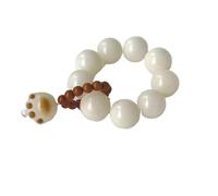 YOPI Natural White Jade Bodhi Root Hand-Twisted Finger Beads Collection - Soft Fingertip String Beads for Meditation and Mindfulness(Color18)