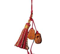 YOPI Peach Wood Carved Tiger Head Pendant Keychain for Bag Phone Accessory | Hand-carved peach wood tiger charm