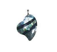 YOPI Shell Puzzle Pendant - Abalone & Black Shell Pearl Mixed Color Jewelry for Unique Style(C10676)