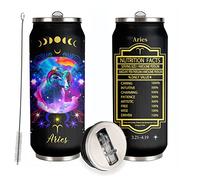 YOPIGOT Aries Constellation Stainless Steel Tumbler With Straw Lid - 17 Oz Zodiac Coffee Mug for Men Women Astrology Fans Birthday Gifts Car Cup