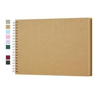 Yopih DIY Scrapbook Album 28x20.5 cm Hardcover Kraft Paper Scrap Book with 20 Sheets Memory Book for Family and Wedding Photography, Brown