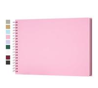 Yopih DIY Scrapbook Album 28x20.5 cm Hardcover Kraft Paper Scrap Book with 50 Sheets Memory Book for Family and Wedding Photography, Pink