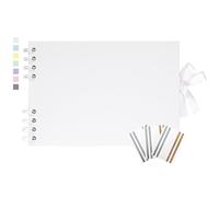 Yopih White Scrapbook Album Memory Book with 40 Pages White Pages 21.5x15 cm Scrap Book with 3 Photo Corners for Wedding Baby Shower Travelling Birthday