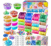 YOPINSAND 20 Pack DIY Slime Kit, Slime Making Kit for Girls, Premade Crystal Clear Slime with Add-ins, Foam Balls, Glitters, Slime Gift Toys for Kids 3-12