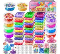 YOPINSAND 36 Pack DIY Slime Kit, Slime Making Kit for Girls, Premade Crystal Clear Slime with Add-ins, Foam Balls, Glitters, Slime Gift Toys for Kids 3-12