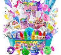 YOPINSAND DIY Slime Kit, Galaxy & Glow in The Dark Slime Making Kit for Kids 6-12, Butter & Cloud Slime Kit with Add-ins, Foam Balls, Charms,