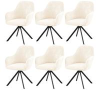 YOPOIY Curved Back Dining Chair Covers Set of 6 4 2, Stretch Armchair Covers for Dining Chairs with Arms, Mid Century Modern Accent Chair Slipcovers (Beige,6 PCS)
