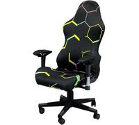 YOPOIY Printed Gaming Chair Cover Cat Scratch Proof, Stretchable Gamer Office Chair Cover with Arms Cover Spandex Computer Chair Cover (Black,one size)
