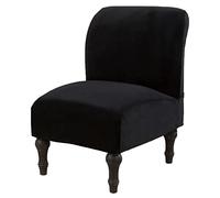 YOPOIY Velvet Armless Chair Covers, Stretch Slipper Chair Cover Removable Nonslip Accent Chair Covers Furniture Protector Covers for Living Room -black-one size