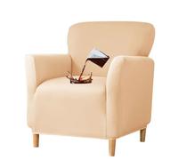 YOPOIY Waterproof Banquet Armchair Slipcover, Spandex Stretch Accent Chair Cover Soft Couch Armchair Cover with Arms for Living Room Reading (Beige a,one size)