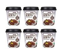 Yopokki Halal Jjajang Topokki 6 x 120g Cup Pack - Instant Chewy Korean Rice Cake Snack