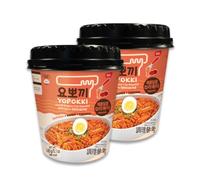 Yopokki Instant Rabokki Cup - Korean Tteokbokki Rice Cakes with Ramen Noodles, Quick & Easy Korean Street Food, Asian Snacks for College Dorms (2 count, Sweet & Mild spices)
