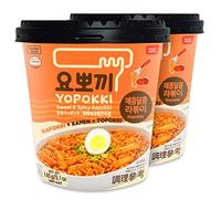 Yopokki Instant Rabokki Cup (Sweet Mild Spicy, 2 Cups) Korean Street food with sweet and moderately spicy sauce Ramen Noodle Topokki Rice Cake - Quick & Easy to Prepare