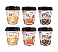 Yopokki Pack of 6 - Assorted pack [Cheese x2, Sweet & Spicy x2, Jjajang x2] Rice Cake Cup Topokki Tteokbokki - Instant Korean Snacks Food