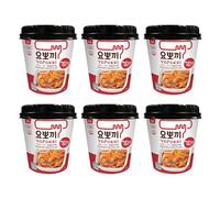 Yopokki Sweet & Spicy Instant Tteokbokki Topokki Korean Rice Cakes (140g x 6 Pack) Tteokbokki Cup - Instant Chewy Korean Snack