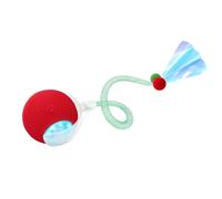 YoPoll Interactive Cat Ball Toy for Indoor Cats, Electric Cat Rolling Moving Ball with Feather Tail, Smart Chase Kitty Cats Toys (Red)